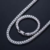 Iced Out Franco Link 925 Sterling Silver Moissanite Chain